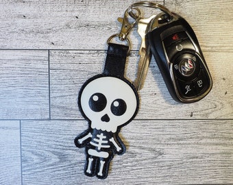 Glow In The Dark Skeleton Keychain, Spooky Halloween Key Fob, Cute Fun Unique Bag Charm