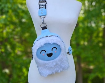 Yeti Sling Bag, Cute Abominable Snowman Crossbody Bag, Fun Kawaii Novelty Purse