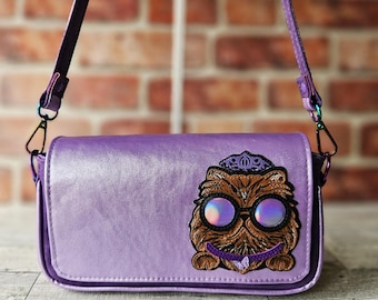 Princess Donut Handbag, Purple Faux Suede Shoulder Bag