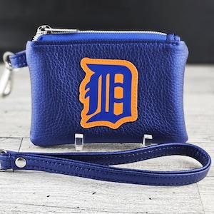 Mini bracelet Detroit Tigers, cadeau pour fan de baseball de Detroit, porte-monnaie avec logo sport, porte-clés bleu et orange