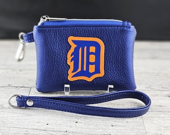 Detroit Tigers Mini Wristlet, Old English D with Choice of Orange or White Outline