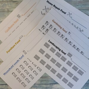 Home upkeep Savings Challenge cards