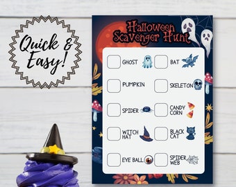 Halloween Party Scavenger Hunt| INSTANT Digital DOWNLOAD | PDF Template