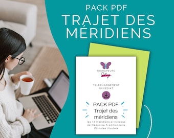 Illustrated path of the 12 meridians, PDF to print, Chinese medicine sheets, meridian path, Acupuncture