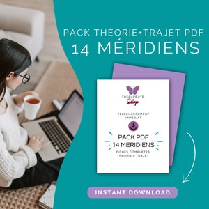 14 meridians of Chinese medicine, PDF 43 pages, Acupuncture course, Meridian sheet, Meridian path, Shiatsu meridians