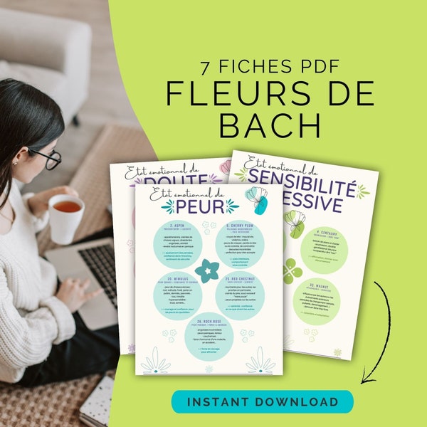 Fleurs de Bach PDF - liste et indications, 7 familles et 38 élixirs floraux, fiche naturopathie, élixirs floraux, Fleurs de Bach pdf