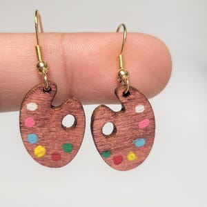 Artist Palette Earrings Novelty Fun Statement Jewelry