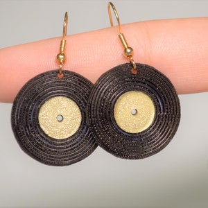 Vinyl Earrings, Retro Disc Earrings, Phonograph Record Earrings, Music Gift, 80&#39;s