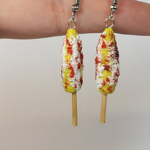 Corn on a Stick Elote Preparado Mexican Snack Earrings - Etsy