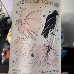 Mother of Dragons 16oz Beer Can Glass – Game of Thrones Inspired Sublimation Design | Daenerys Targaryen Glass | Fantasy Drinkware Gift