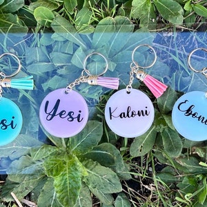 Spring Keychains, Pastel Color Keychains, Handmade Resin Keychains
