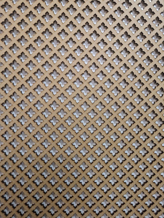 Laserkris Radiator Cabinet Wall Decorative Cross grille Screening-Grille- Perforated 3mm Thick MDF Panel (Different Sizes) KZ2 Pattern