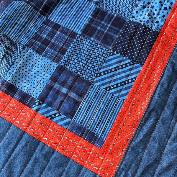 Denim Quilt - Etsy