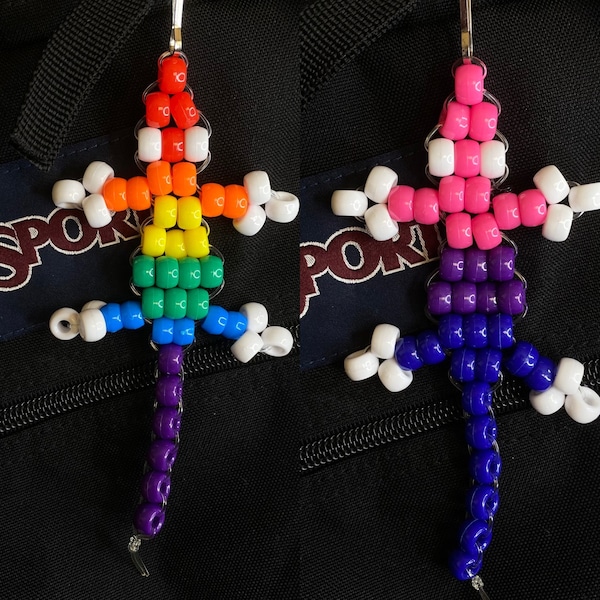 Bead Lizard LGBT Pride Flag Keychain - Rainbow, Lesbian, Gay, Bisexual, Transgender, and more options available!