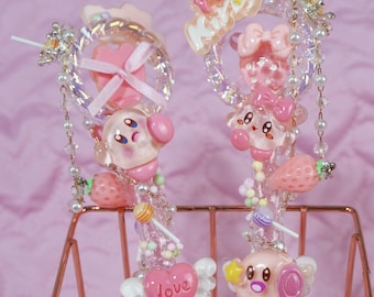 Kirby Inspired Pastel Star Warrior Lanyard | Kawaii Gaming Fanart Accessory