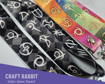 Final Fantasy 14 Job icons lanyard, mono and colors