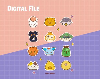Final Fantasy XIV Minions Digital Emote set/png and gif/Animated