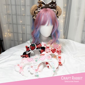 Kawaii Bear Ear Headband with big bow Cute Lolita Hair Accessory Cosplay Harajuku Animal ears Party Dressup Disneyland Birthday