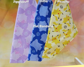 Pokemon Inspired Dog Bandana Handmade Over the Collar Pet Scarf Accessory