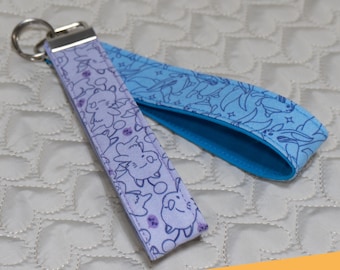 Handmade Final Fantasy 14 Wristlet Keychain | Carbuncle & Moogle Key Fob