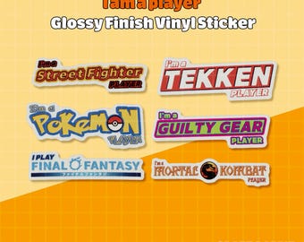 I Am A Player Vinyl Sticker Set – Video Game Fanart Waterproof Decal