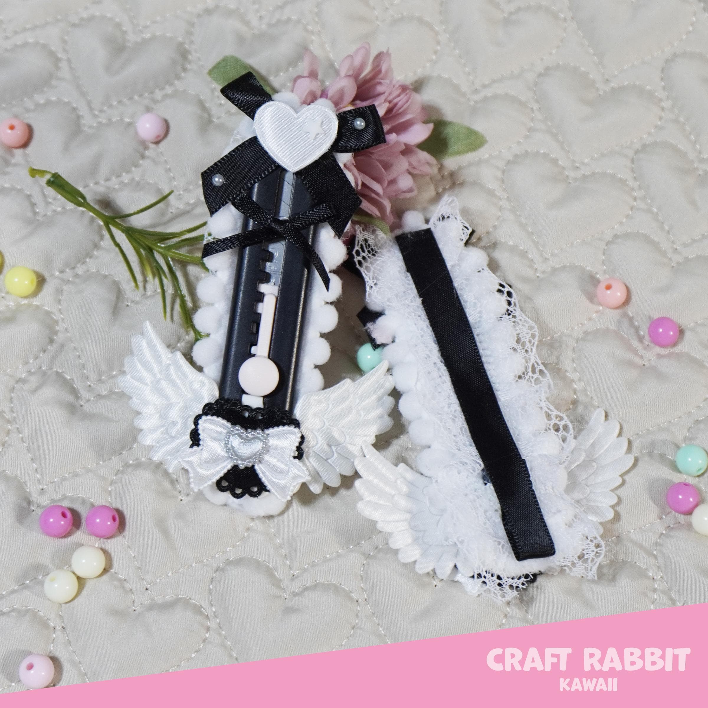 2026 Angel Wing Box Cutter – Kawaii Lace Craft Tool With Heart