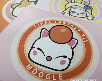 FFXIV Mouse Pad: Moogle, Loporrits, Fat Cat Fan Art