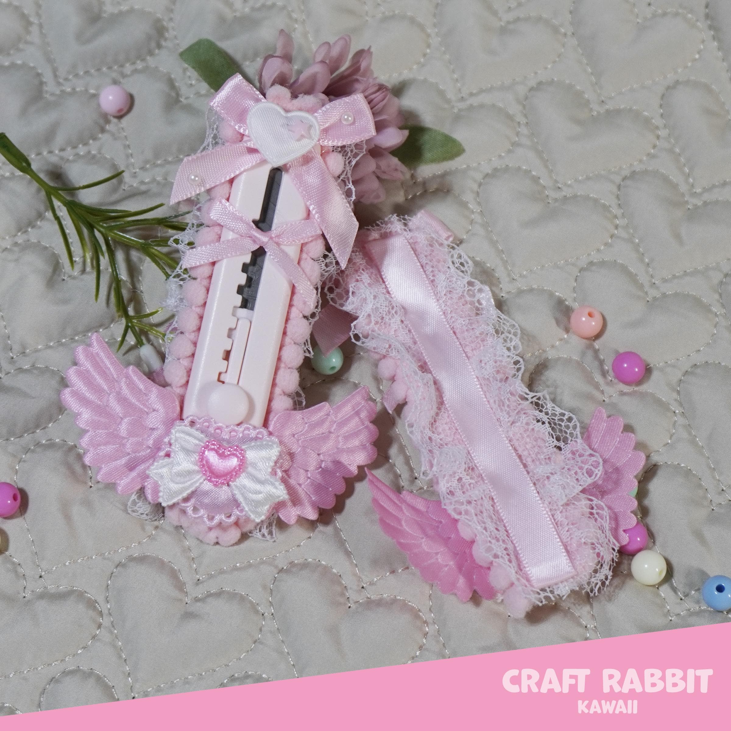 2026 Angel Wing Box Cutter – Kawaii Lace Craft Tool With Heart
