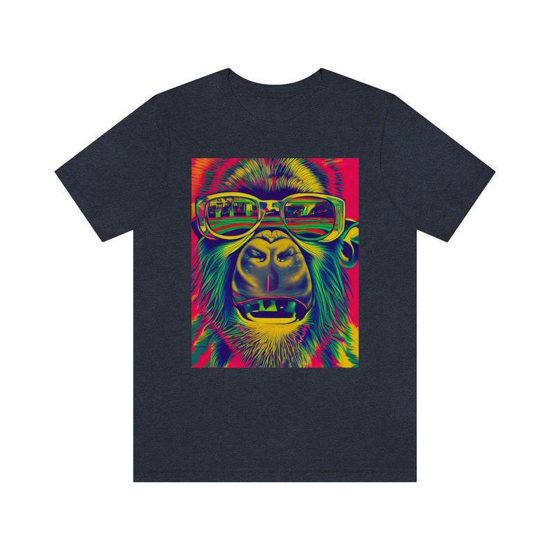 Psychedelic Gorilla T-Shirt - Trippy Gorilla With Sunglasses Shirt image 4