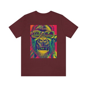 Psychedelic Gorilla T-Shirt - Trippy Gorilla With Sunglasses Shirt image 5