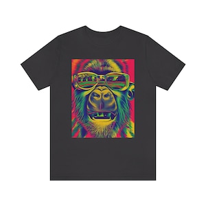 Psychedelic Gorilla T-Shirt - Trippy Gorilla With Sunglasses Shirt