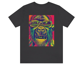 Psychedelic Gorilla T-Shirt - Trippy Gorilla With Sunglasses Shirt