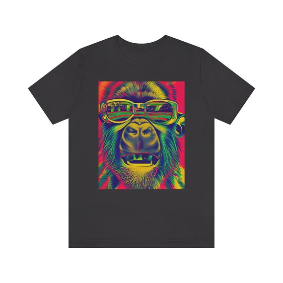 Psychedelic Gorilla T-Shirt - Trippy Gorilla With Sunglasses Shirt