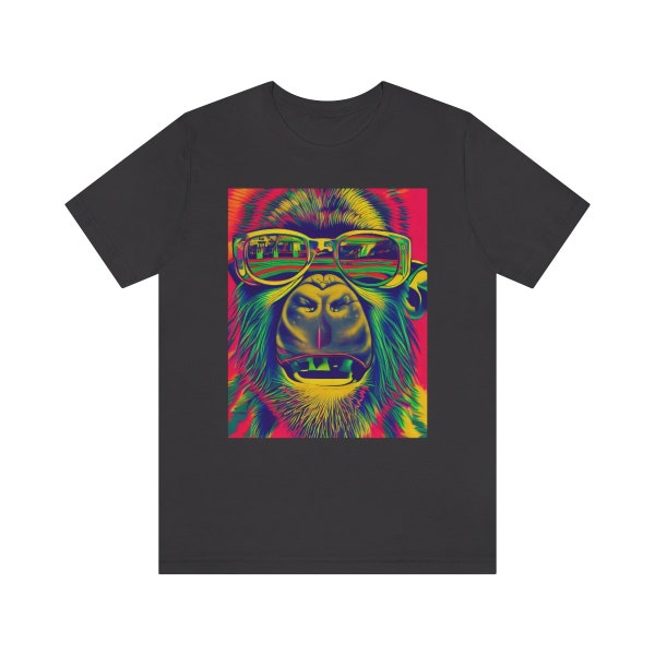 Psychedelic Gorilla T-Shirt - Trippy Gorilla With Sunglasses Shirt