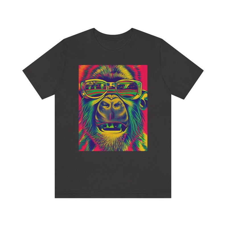 Psychedelic Gorilla T-Shirt - Trippy Gorilla With Sunglasses Shirt image 1