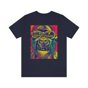 Psychedelic Gorilla T-Shirt - Trippy Gorilla With Sunglasses Shirt image 6