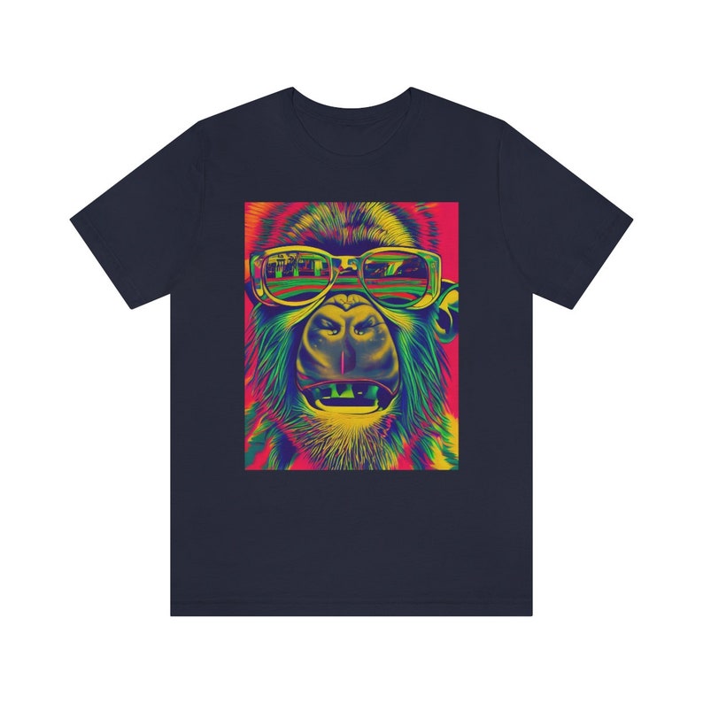 Psychedelic Gorilla T-Shirt - Trippy Gorilla With Sunglasses Shirt image 6