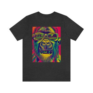 Psychedelic Gorilla T-Shirt - Trippy Gorilla With Sunglasses Shirt image 3