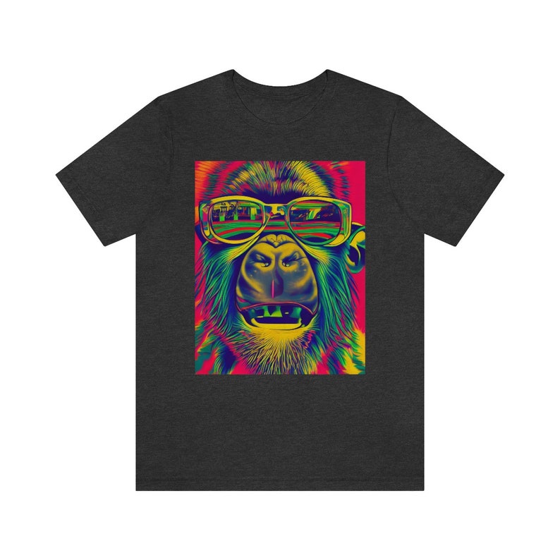 Psychedelic Gorilla T-Shirt - Trippy Gorilla With Sunglasses Shirt image 3