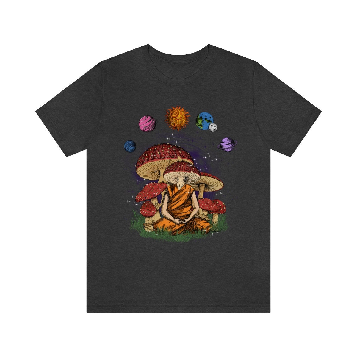 Discover Meditating Mushroom Graphic T-Shirt