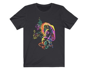 Smoking Mushroom - Trippy Psychedelic 420 Smokers Weed Tee in Various Sizes & Colors | Stoner Shirt Gift