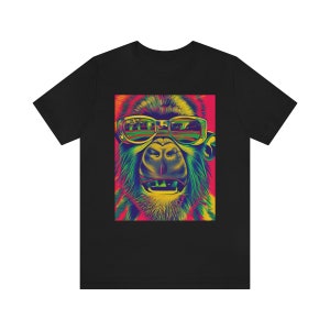 Psychedelic Gorilla T-Shirt - Trippy Gorilla With Sunglasses Shirt image 2
