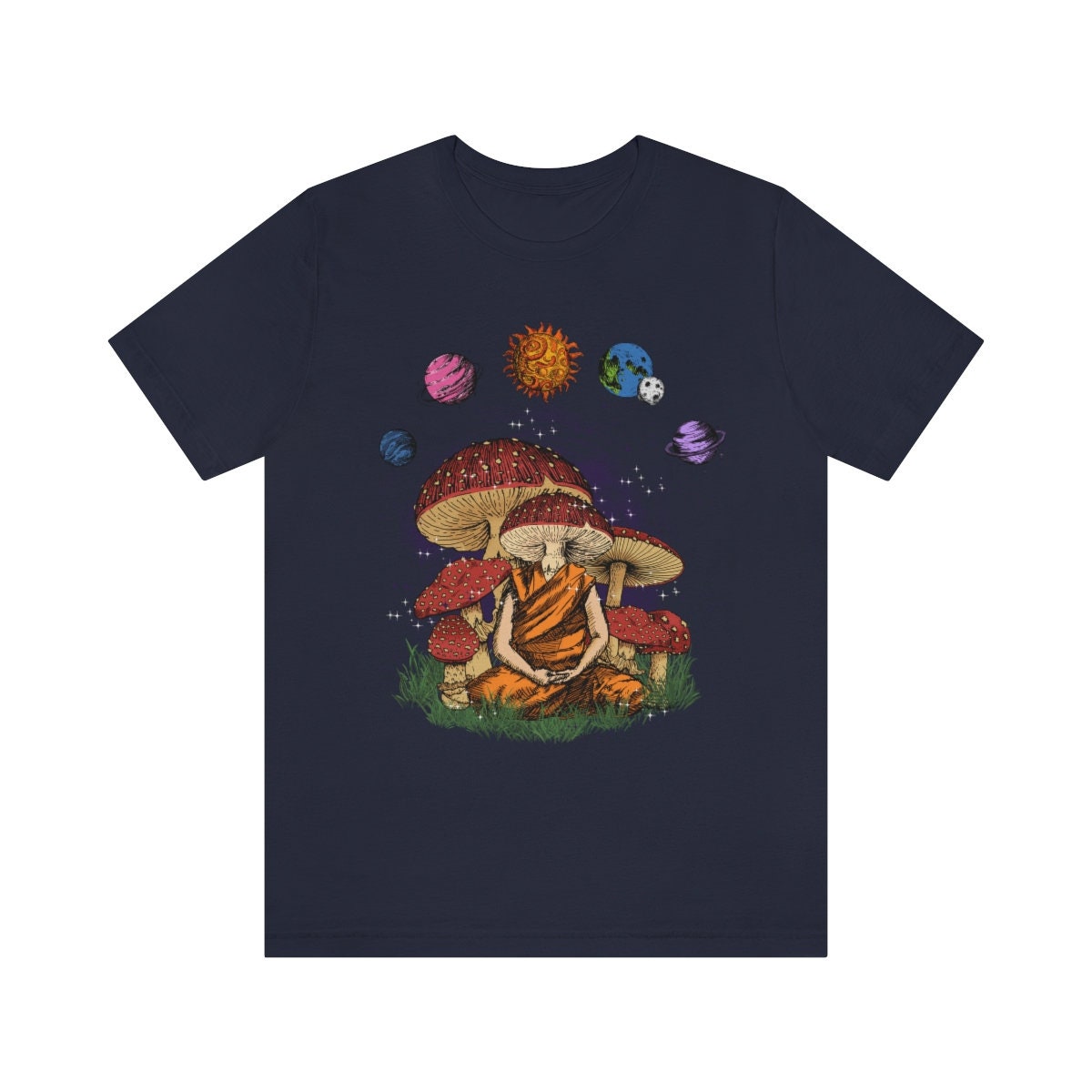 Discover Meditating Mushroom Graphic T-Shirt