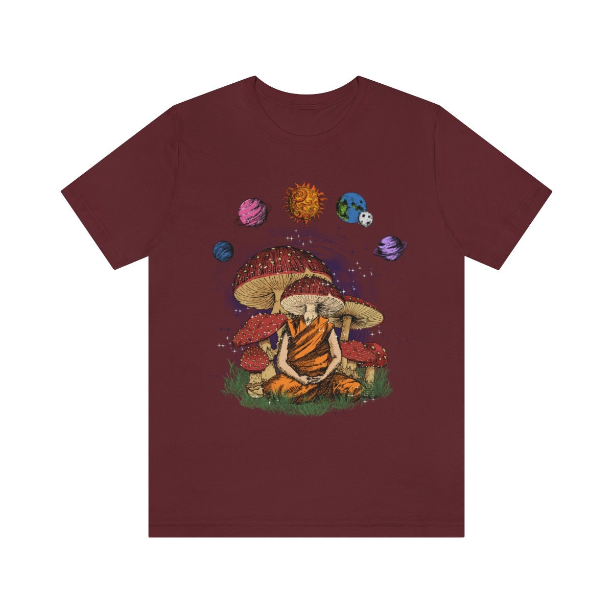 Discover Meditating Mushroom Graphic T-Shirt