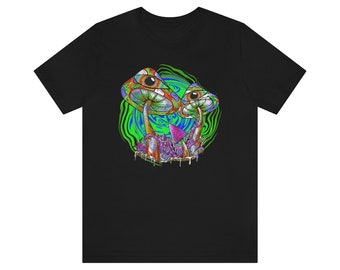 Unisex Trippy Mushroom Graphic T-Shirt - Psychedelic Mushroom Tee in Various Sizes & Colors | Hilarious Stoner Clothes Gift for Potheads