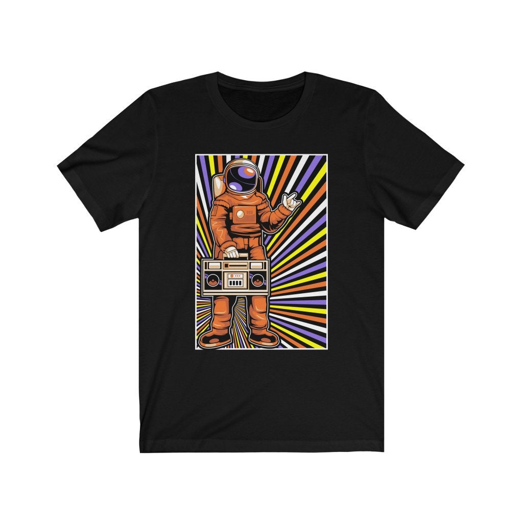 Astronaut Boombox Graphic Tee - Comfortable & Versatile T Shirt For Everyday Wear | Different Color Options For Him And Her w/ Many Sizes