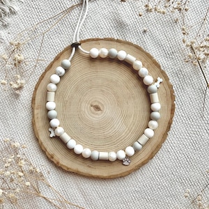 EM-Ceramic Antitick Dog Collar | Handcrafted with EM-Ceramic Pipes and Silicone Beads - White