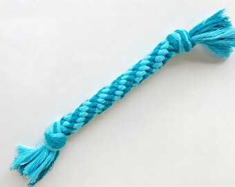 Jouet de tir à la corde de coton turquoise pour chiens - jouet sûr et durable pour jouer à aller chercher et tirer à la corde