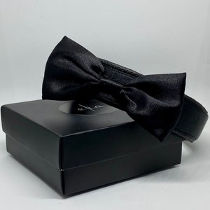 Stylish Black Bow Tie Dog Collar Perfect for Weddings and Special Occasions Adjustable Sizes Available image 9