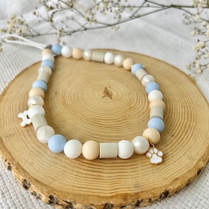Handcrafted EM-Ceramic Antitick Dog Collar: Silicone Beads, Clouds